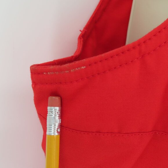 VTG The North Face Women 14 Large Solid Red Snap Front Vest Zip Pockets NEW Tags - Picture 3 of 15